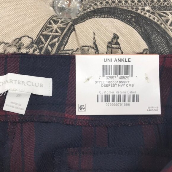 Charter Club Petite Plaid Ankle-Length Pants - Picture 6 of 8